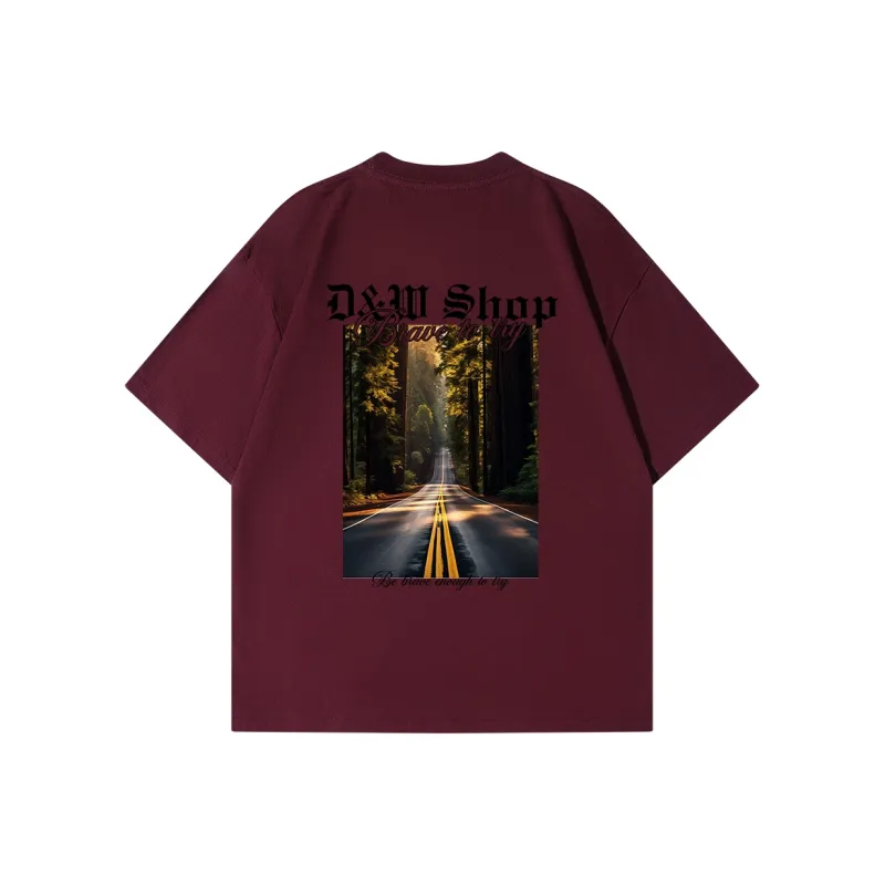 D&W T Shirts Unisex Burgundy-0