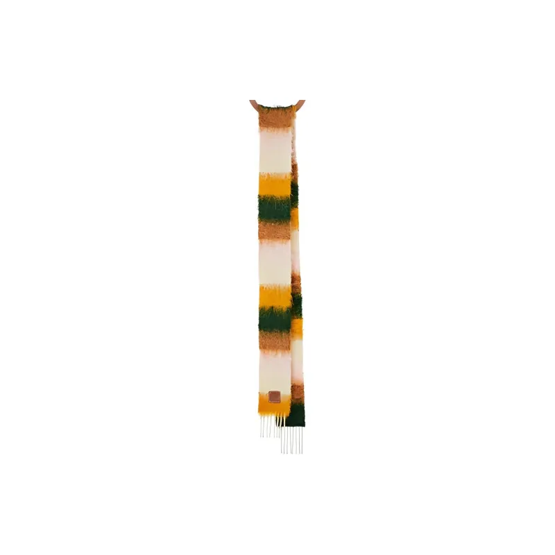 LOEWE Knit Scarves Unisex Orange Yellow-1