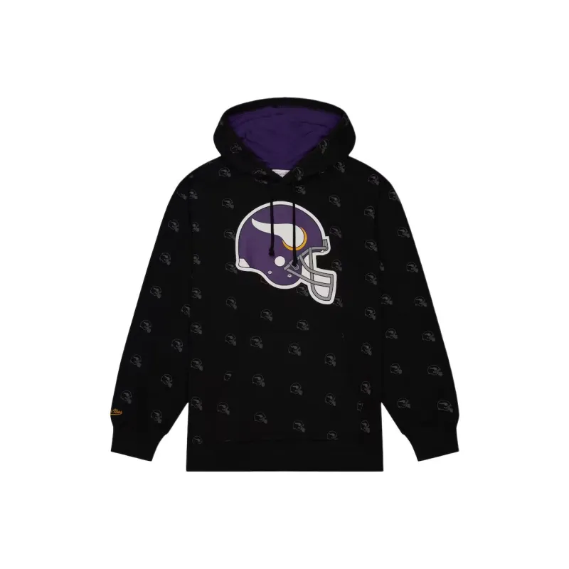 Mitchell & Ness Minnesota Vikings Allover Print Sweatshirt Men's Black-0