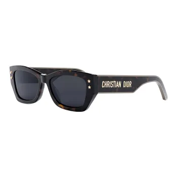 DIOR Acetate Irregular Shape Sunglasses Unisex Brown