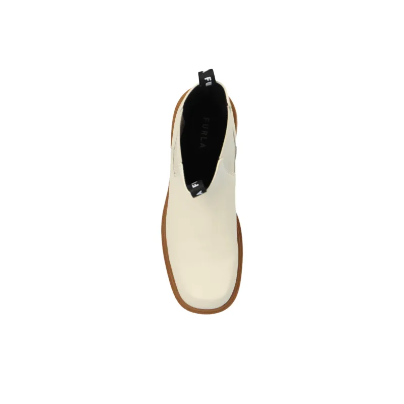 Furla Short Chelsea Boots Women's Ecru-3