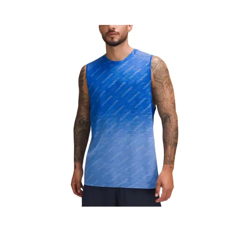 Lululemon Metal Vent Tech Tank Tops Men's Gradient High Mountain White/Flame Blue