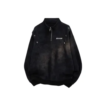 HOKLV Sweatshirt Unisex Tie Dye Black