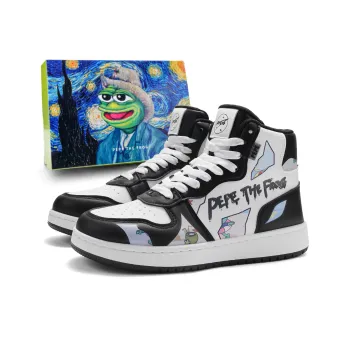 Pepe The Frog High Top Skateboard Shoes Unisex