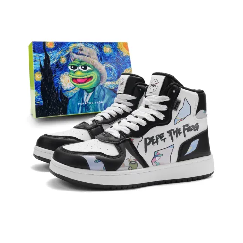 Pepe The Frog High Top Skateboard Shoes Unisex