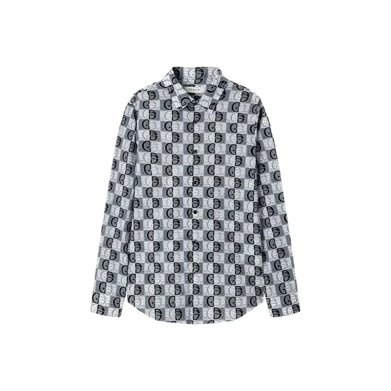 DEGAIA SS25 Shirt Men's Medium Gray Letter-0