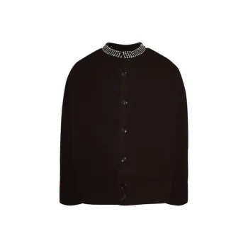GUCCI Embroidered Rib Stitch Cardigan