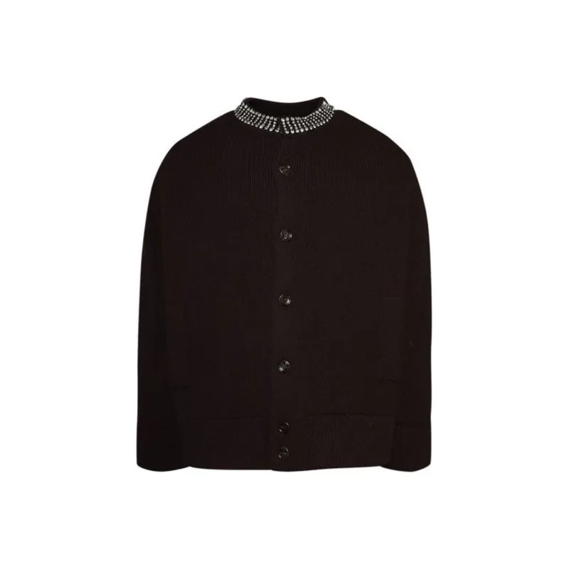 GUCCI Embroidered Rib Stitch Cardigan-0