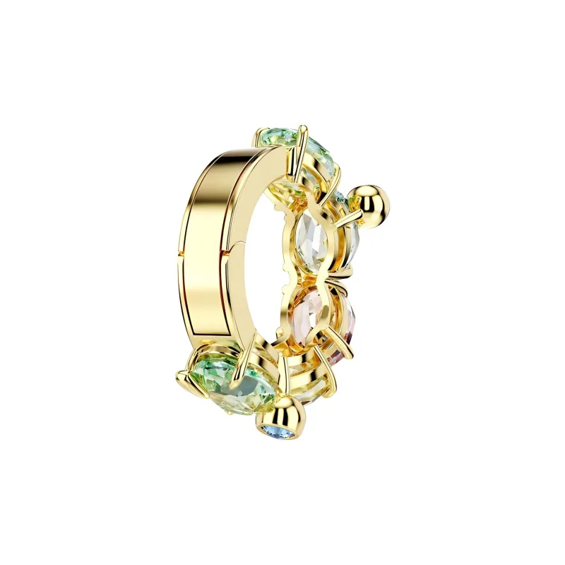 Swarovski Crystal, Gold Plated Clip On Earrings Unisex Multicolor-1