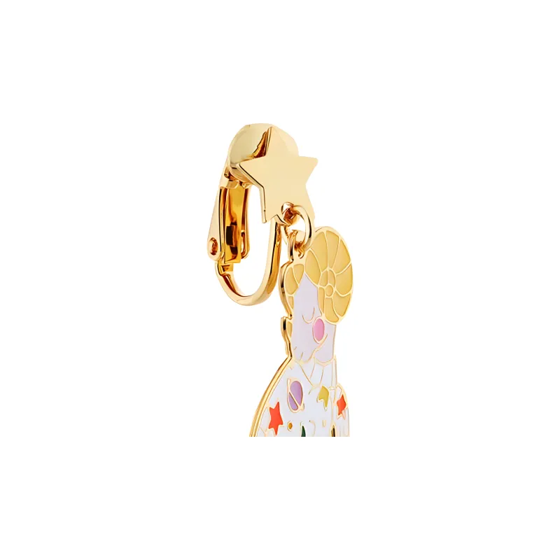LES NEREIDES Brass Clip On Earrings Women's White-1