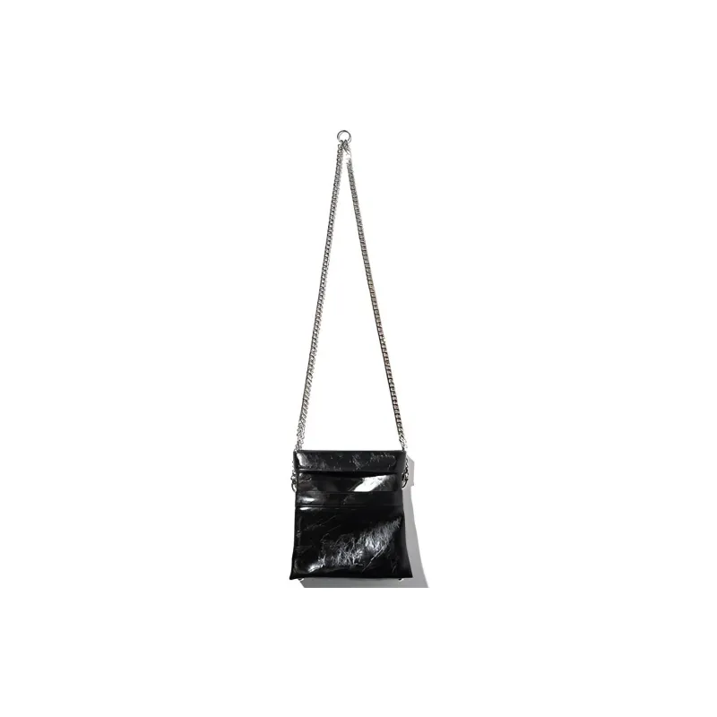 ROARINGWILD Leather Crossbody Bag, Shoulder Bag Unisex Black-1