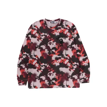 A BATHING APE Map Camo Relaxed Fit Long Sleeve Tee