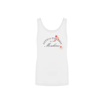MOSCHINO Slogan Printed Ribbed Tank Top