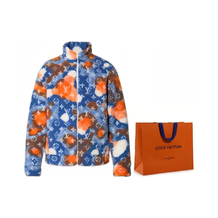 LOUIS VUITTON Jacquard Camo Fleece Blouson-10