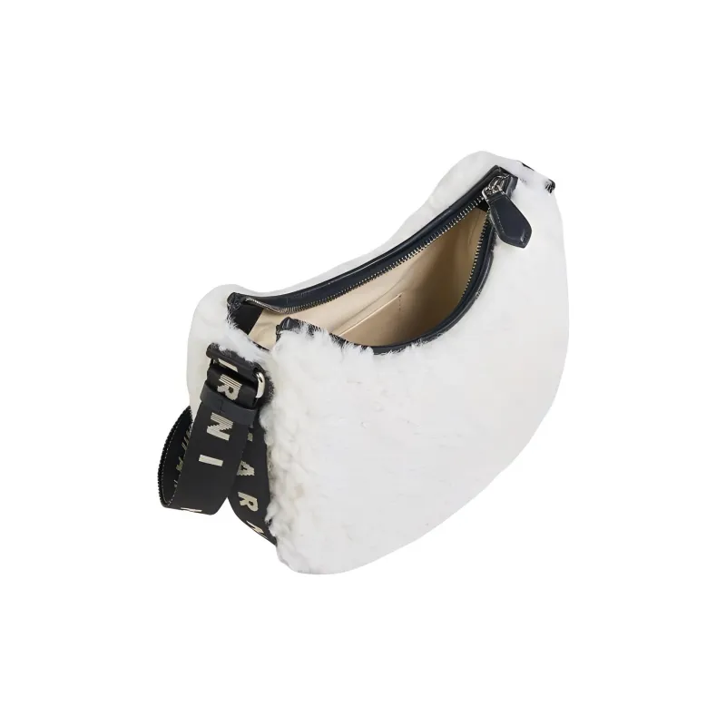 MARNI Zipped Shearling Crossbody Bag-9