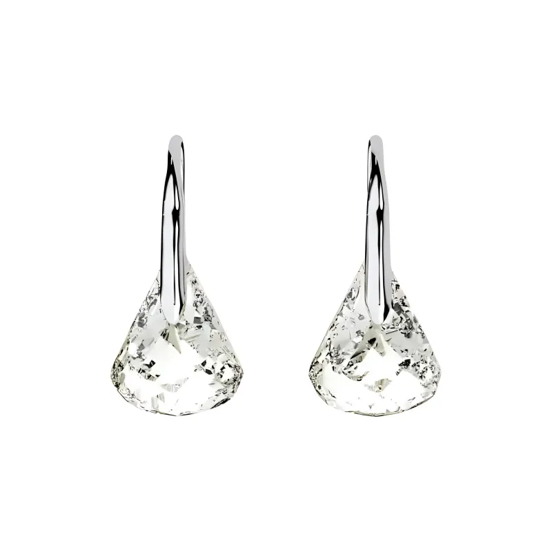 Swarovski Faux Crystal Earrings Unisex Gray-0