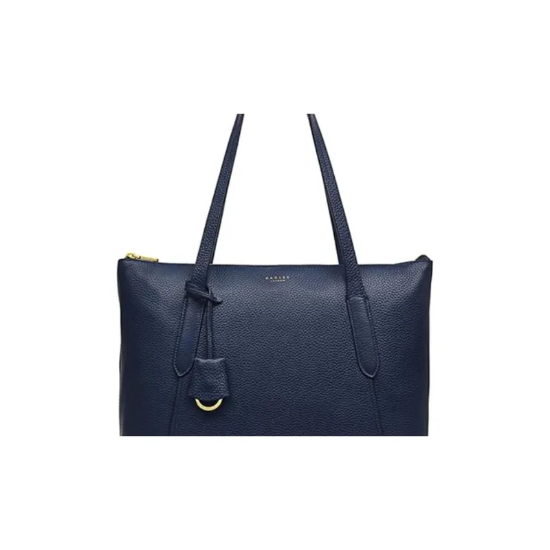 RADLEY Cow Leather Tote Bag Shopping Bag Shoulder Bags Large Size Women's Dark Blue-3