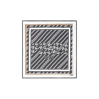 FENDI Silk Scarves Women's Black/White