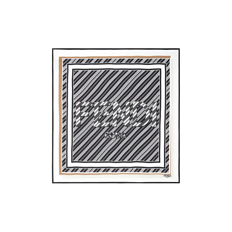 FENDI Silk Scarves Women's Black/White-0