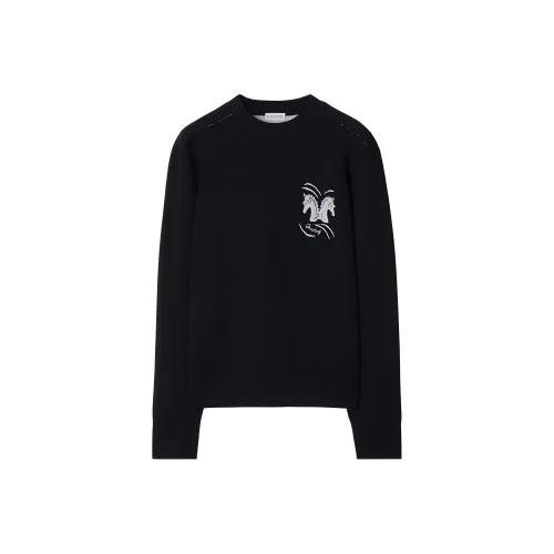 Burberry Mirrored Horse Intarsia Knit Crewneck Jumper