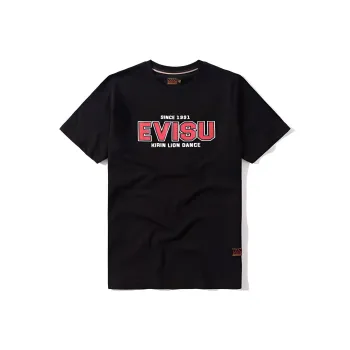 EVISU Straight T Shirt Unisex Black