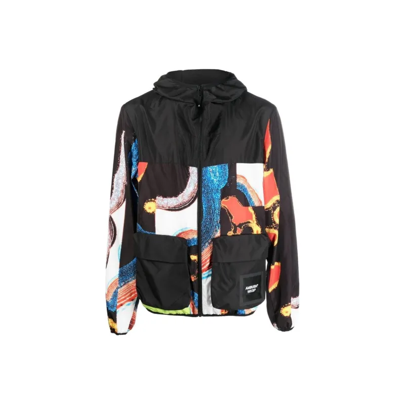 AMBUSH Abstract pattern Paneled Technical Jacket-0