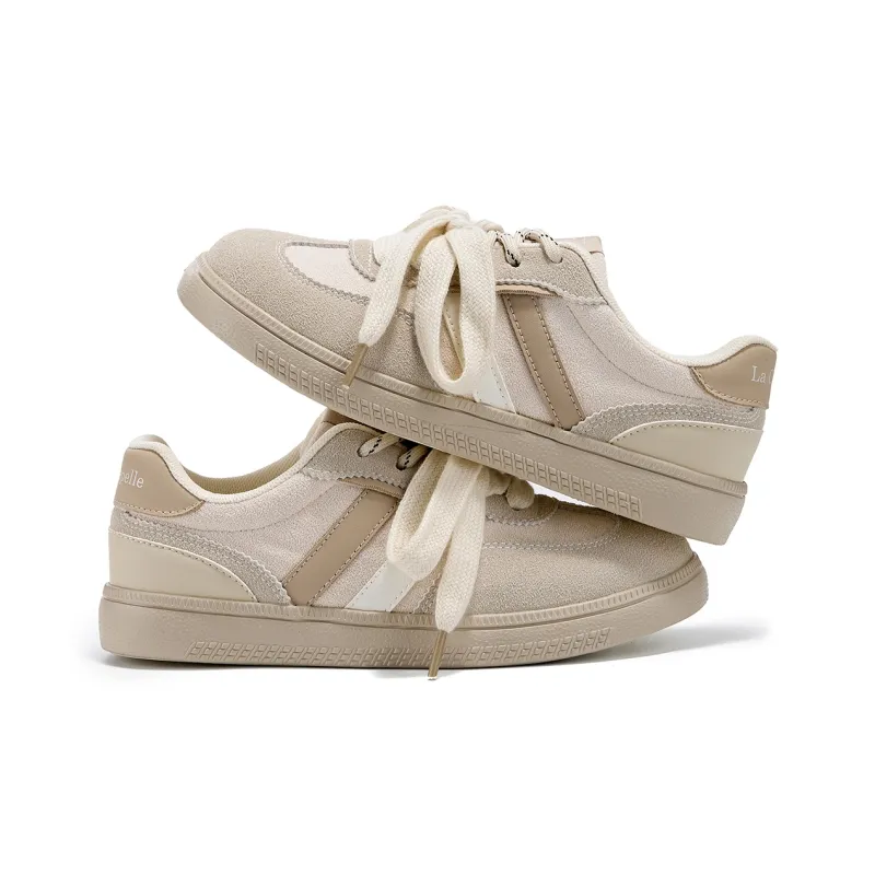 La Chapelle Trendy White Sneakers Slip Resistant Cushioning Abrasion Resistant Low Top Skateboard Shoes Women's-17