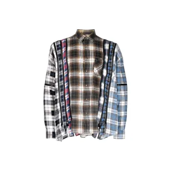 Needles Flannel Shirt 7 Cuts Zipped Wide Reflection Shirt