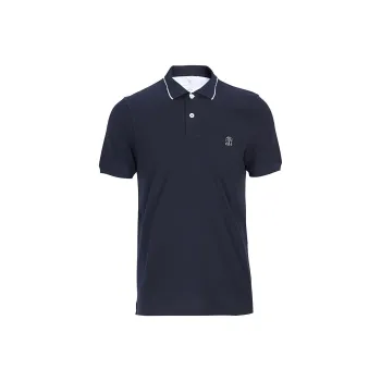 Brunello Cucinelli Polo Shirts Men Dark Blue