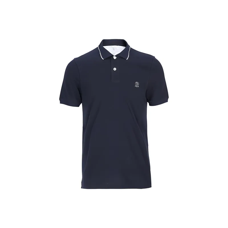 Brunello Cucinelli Polo Shirts Men Dark Blue-0