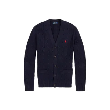 Polo Ralph Lauren Logo embroidered Cable knit Cardigan