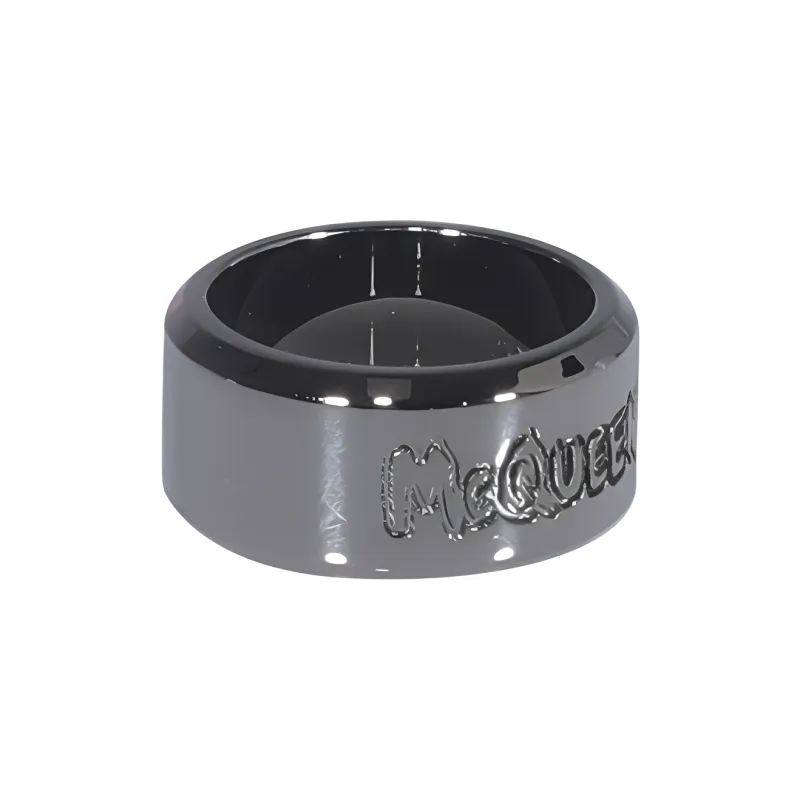Alexander McQueen Brass Rings Men's Black-1