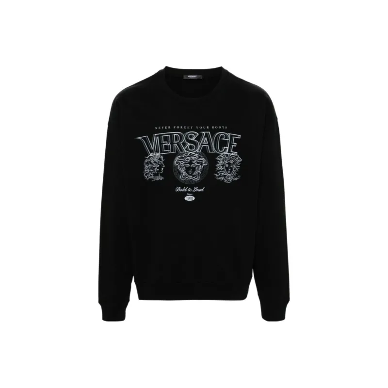 VERSACE Logo-print Cotton Sweatshirt-0