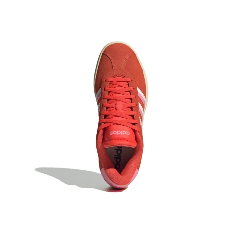 Adidas VL Court Bold Anti Slip Wear Resistant Low Top Skateboard Shoes Women's Red-3