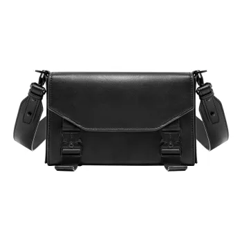 GUDI Cowhide Leather Material Fashion Niche Commute Shoulder Bag For Women's Regular Unisex Black