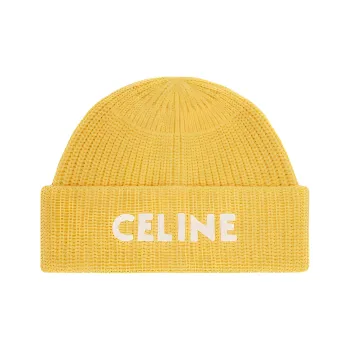 CELINE Embroidered Knit Wool Beanie