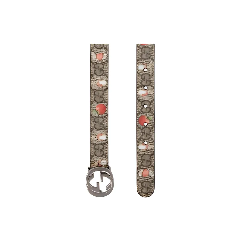 GUCCI Canvas Leather Belts Kids' Multicolor Width: 2cm-4