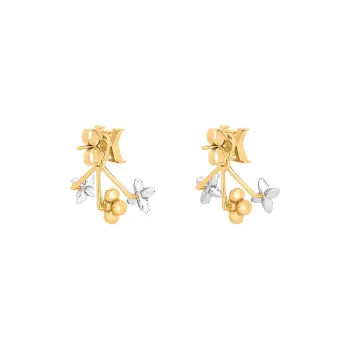 LOUIS VUITTON Zircon Earrings Women's Gold