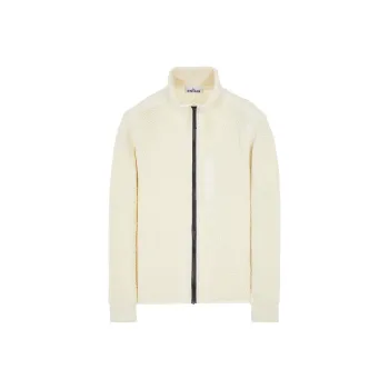 STONE ISLAND Logo Embroidered Zipped Fleece Jacket