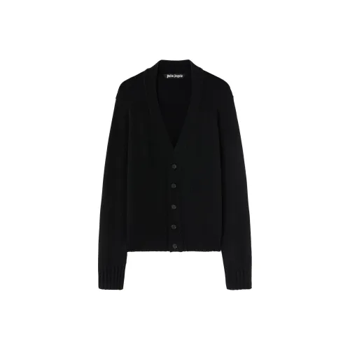 PALM ANGELS Logo Intarsia Buttoned Knitted Cardigan