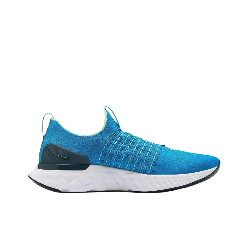 Nike React Phantom Run Flyknit 2 Anti Slip Wear Resistant Low Top Casual Running Shoes Men's Blue-1