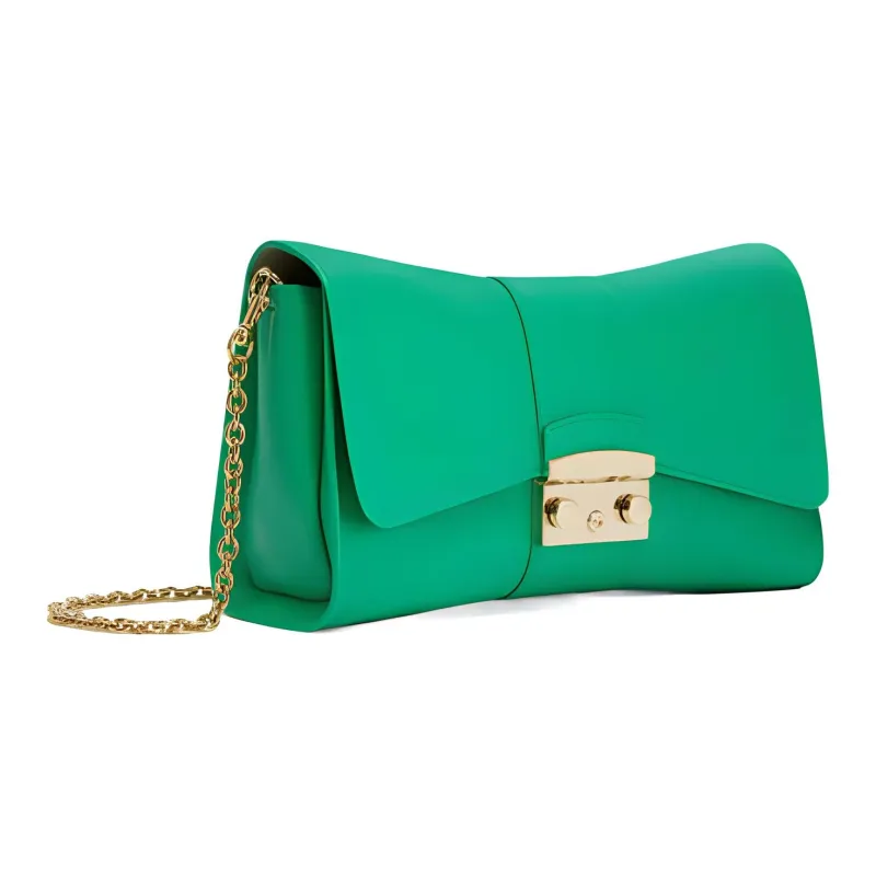 Furla Metropolis Collection Leather Handbag Shoulder Bag Women's Green-1