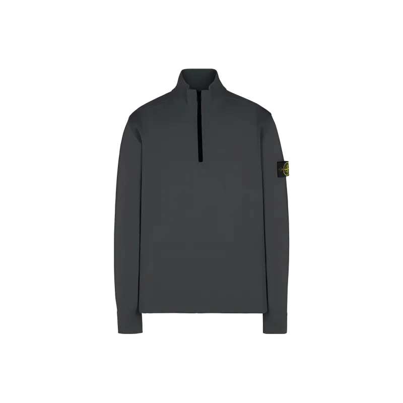 STONE ISLAND Logo Patch Half Zipped Jumper-0
