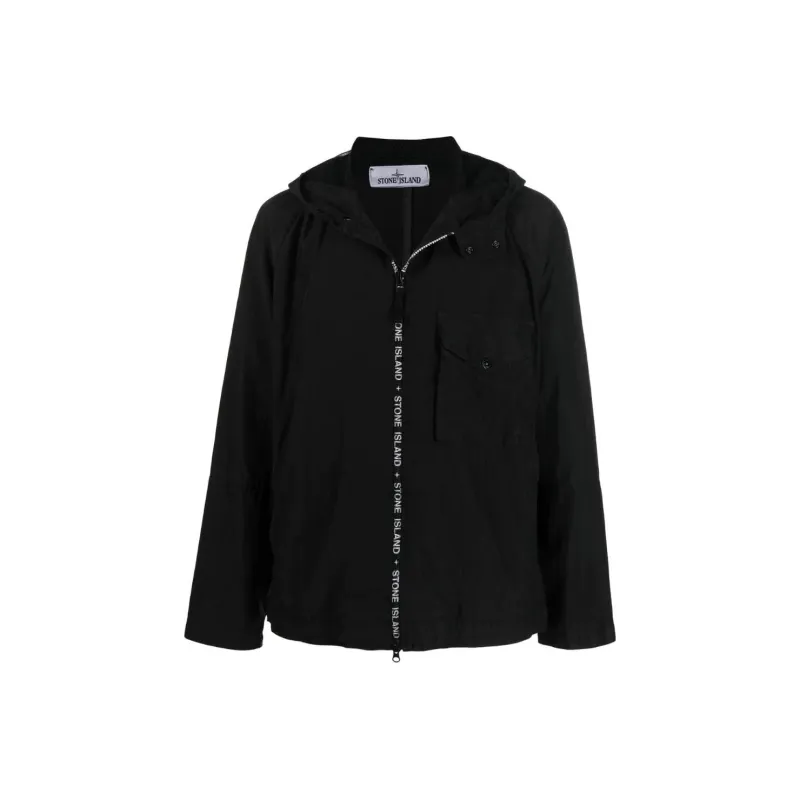 STONE ISLAND Logo trim Hooded Jacket-0