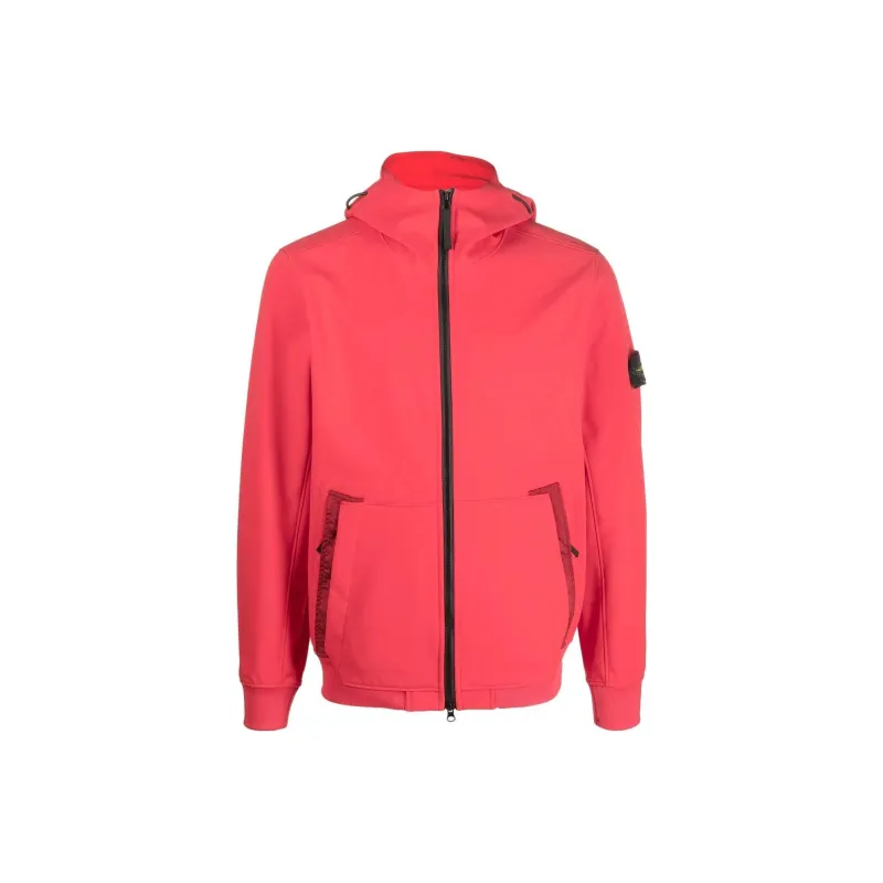 STONE ISLAND Logo Patch Hooded Zip Up Jacket-0