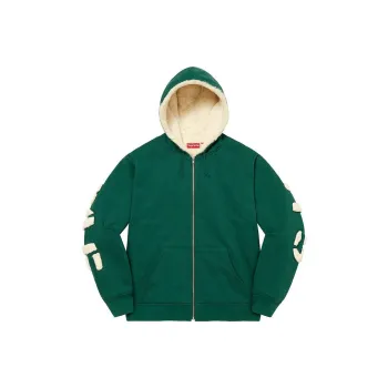 Supreme Faux Fur Lined Zip Up Hooded Sweatshirt