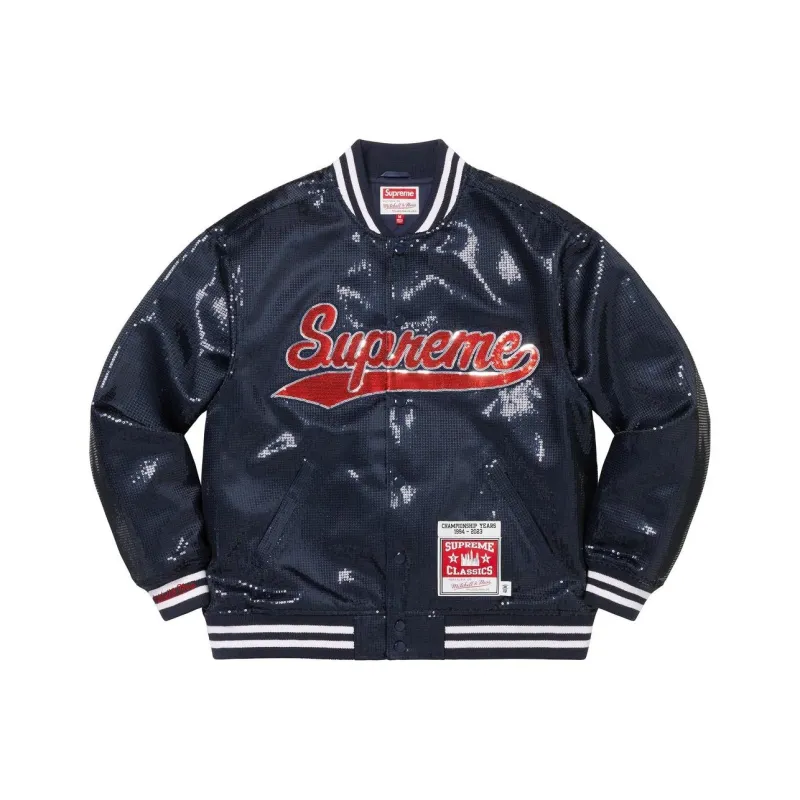 Supreme Mitchell & Ness Sequin Varsity Jacket-3