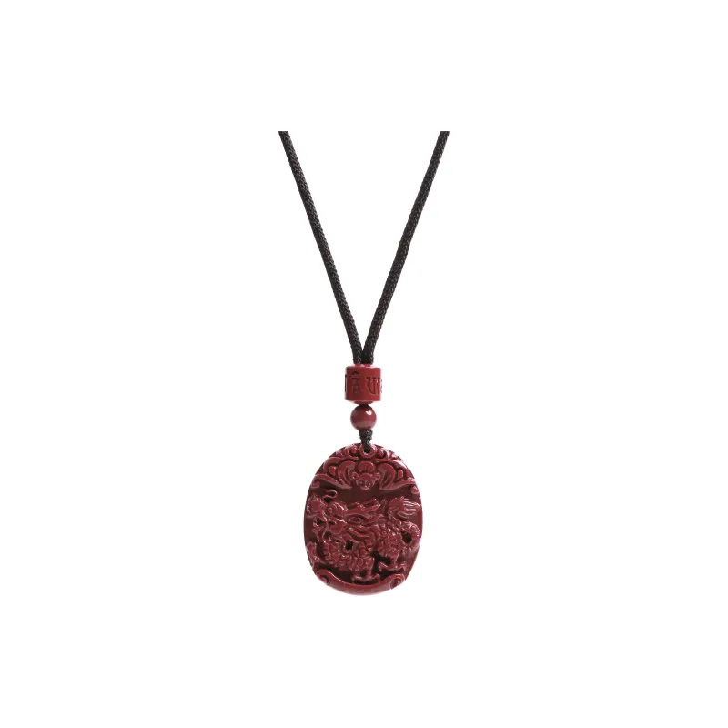 Yo sheng Reconstructed Cinnabar Jade Necklaces Unisex-13