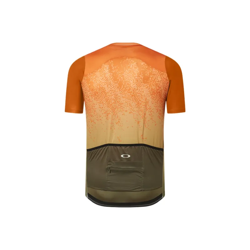 Oakley Endurance Dazzle Camo Jersey Cycling Clothing Men's Orange Green Pixel-1