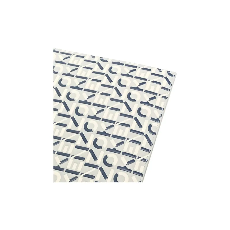 KENZO Letter Logo Cow Leather Clutch Women's Black White Gray-4